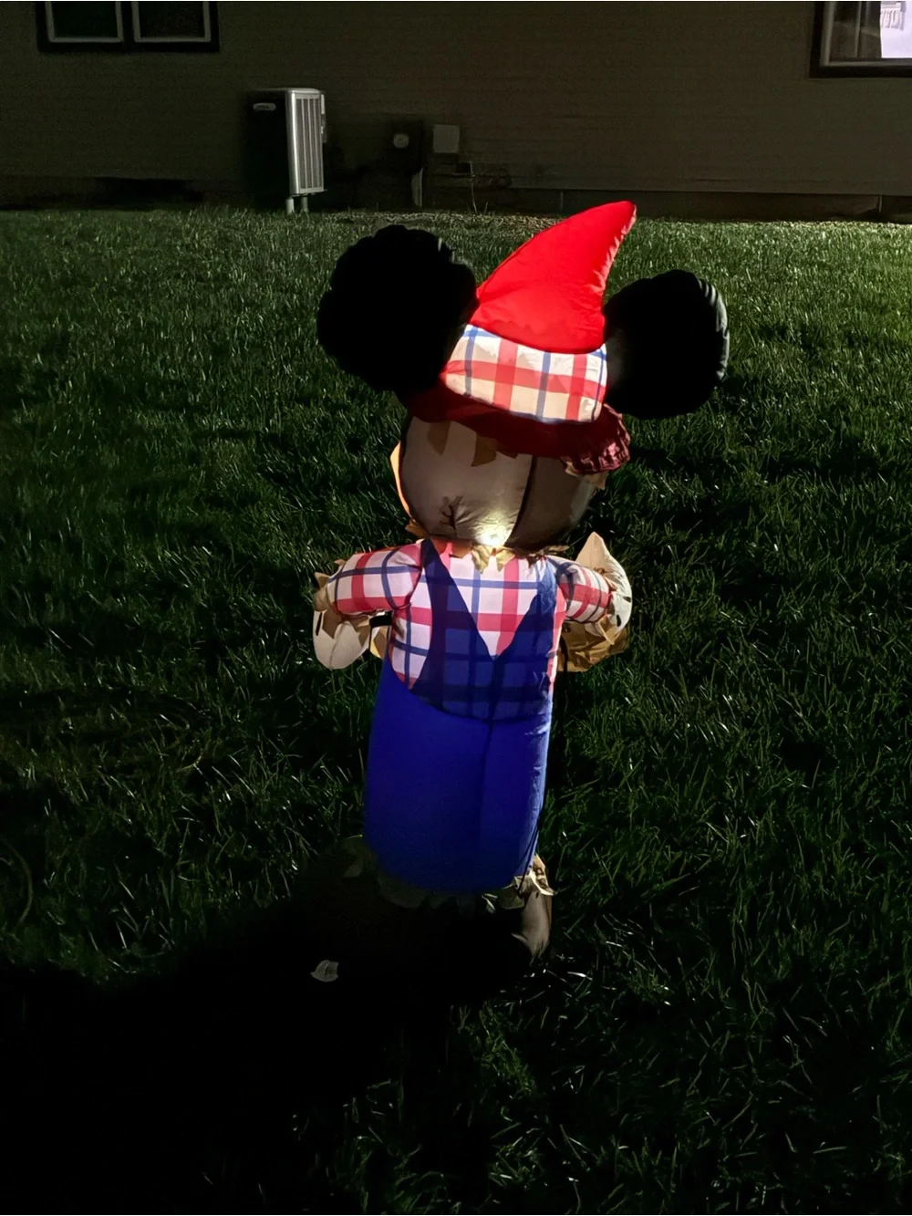 Disney Mickey Mouse “Happy Thanksgiving” Airblown Inflatable Scarecrow 3.8” Tall